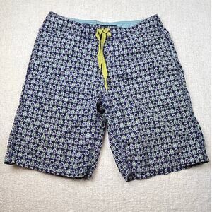 Reyn Spooner Men’s 32 Blue Geometric Print Board Shorts / Swim Trunks Surf Beach